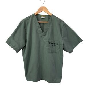 MASH 4077 Military Medical Scrub Shirt Costume Top Vtg 04 Fox M Single Stitch